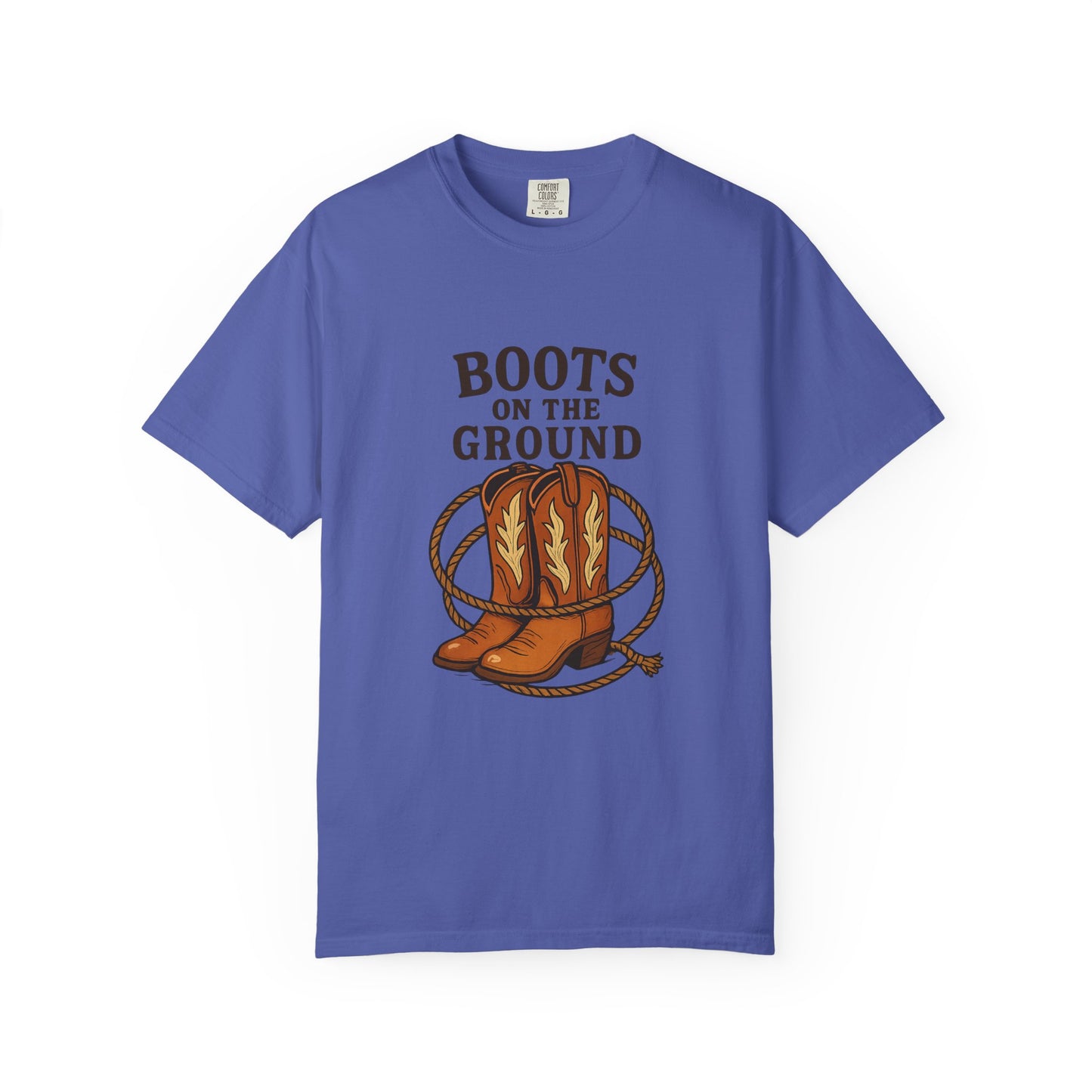 Boots on the Ground T-Shirt, Vintage Cowboy Tee, Unisex Graphic Tee, Country Western Apparel, Gift for Rodeo Fans, Everyday Casual Wear