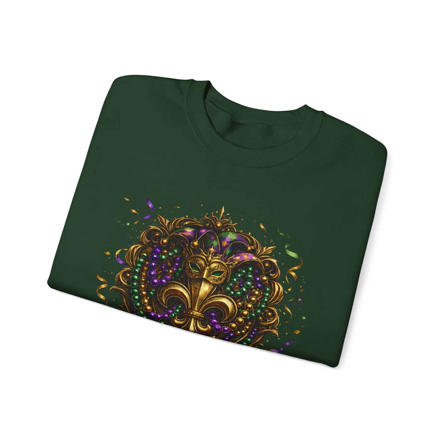 Mardi Gras 2026 – Fleur-de-Lis Beaded Streetwear Crewneck | Limited Edition