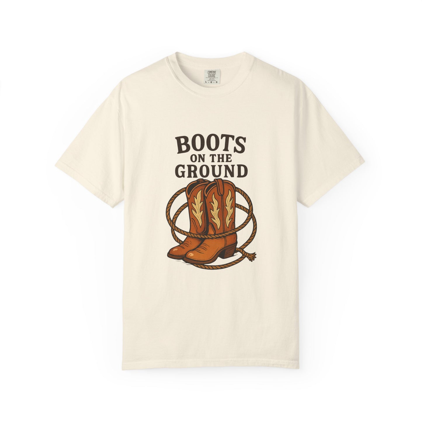 Boots on the Ground T-Shirt, Vintage Cowboy Tee, Unisex Graphic Tee, Country Western Apparel, Gift for Rodeo Fans, Everyday Casual Wear