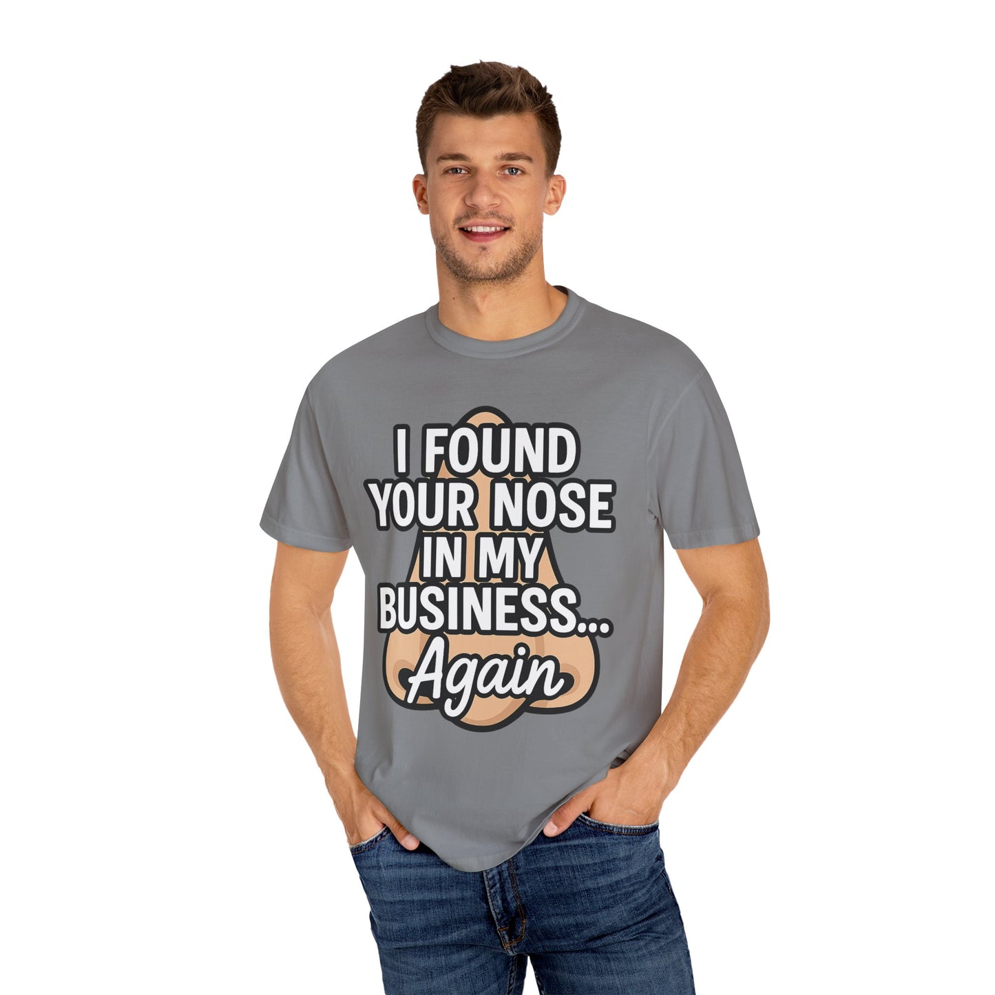 Funny Nose Business T-shirt, Humor Tee, Casual Wear, Gift for Friends, Unisex Graphic Shirt, Quirky Clothing