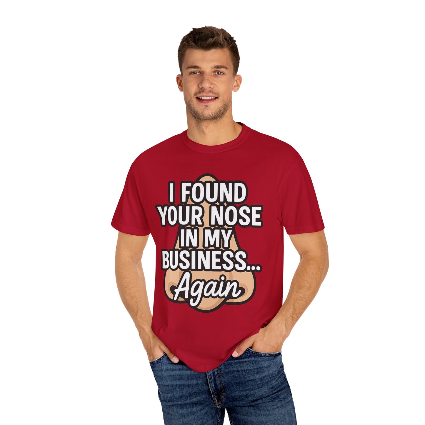 Funny Nose Business T-shirt, Humor Tee, Casual Wear, Gift for Friends, Unisex Graphic Shirt, Quirky Clothing