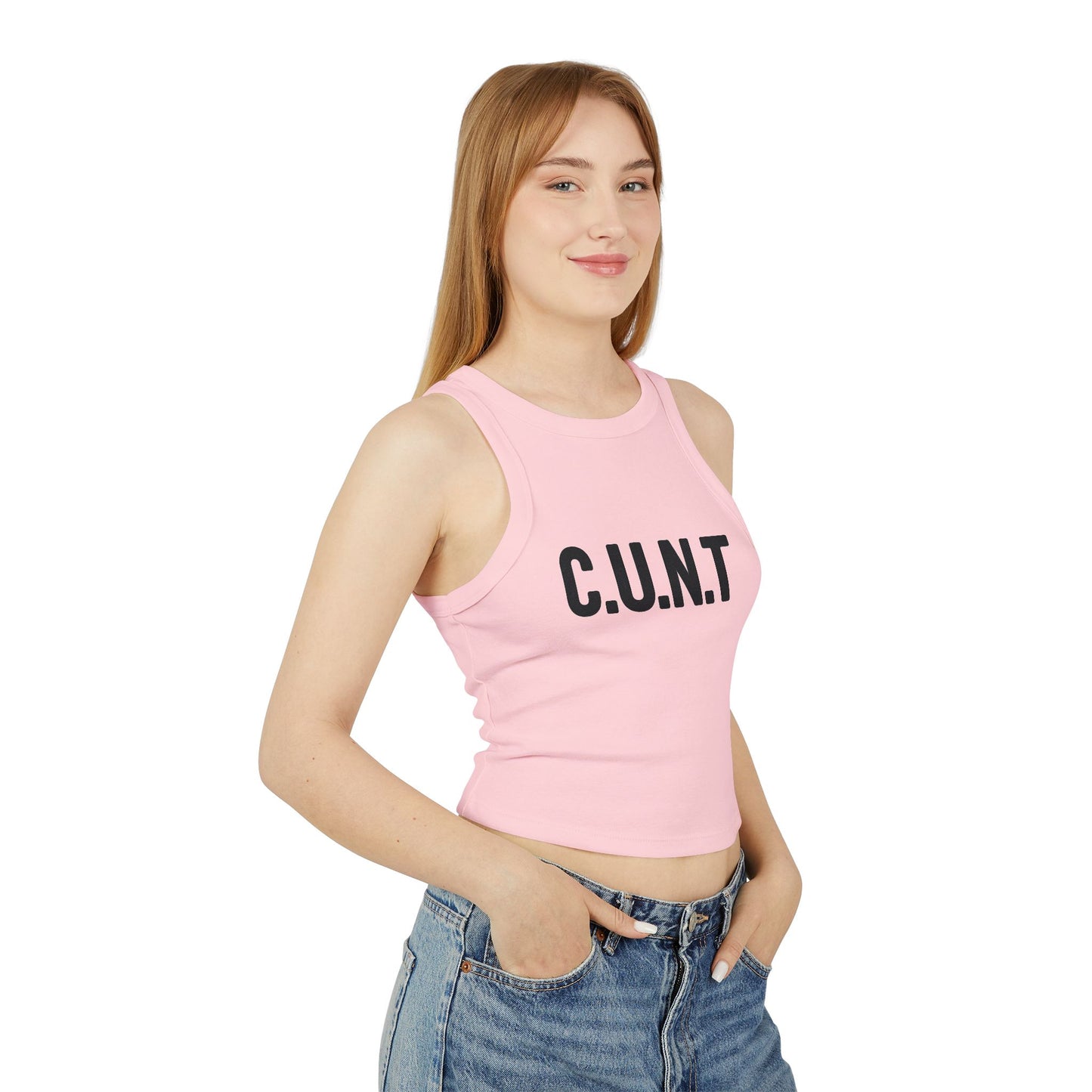 Empowered Women's Ribbed Crop Tank Top | Feminist Apparel, Confidence Clothing, Casual Wear, Pride Fashion, Statement Top