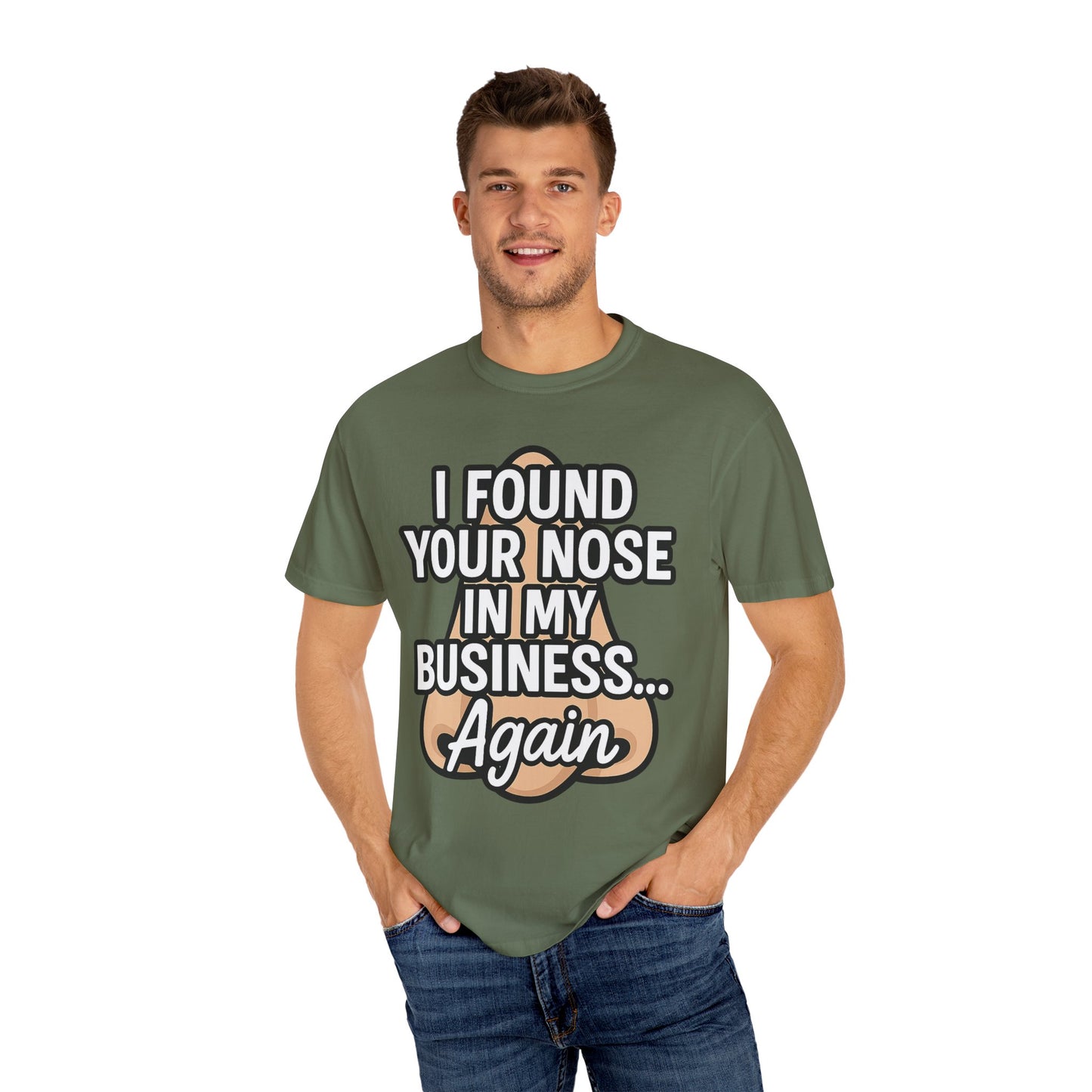 Funny Nose Business T-shirt, Humor Tee, Casual Wear, Gift for Friends, Unisex Graphic Shirt, Quirky Clothing