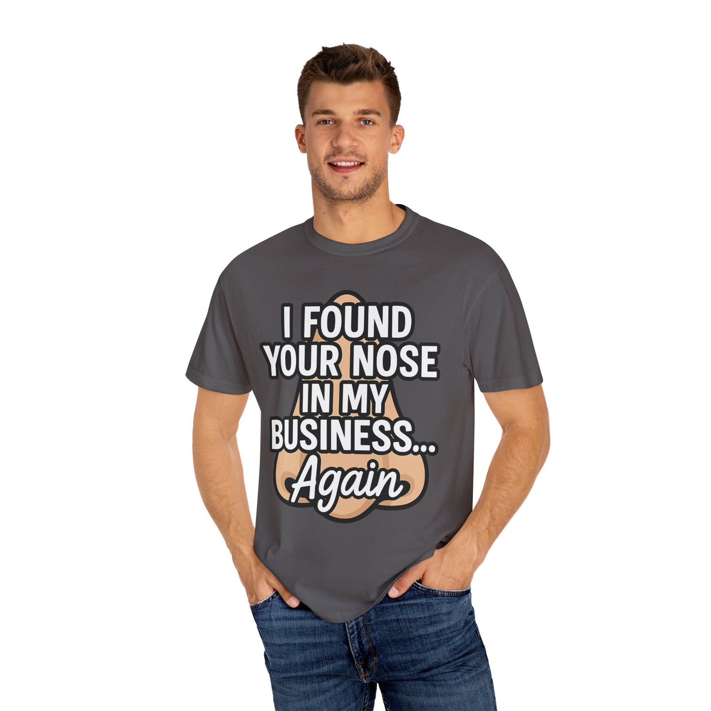 Funny Nose Business T-shirt, Humor Tee, Casual Wear, Gift for Friends, Unisex Graphic Shirt, Quirky Clothing
