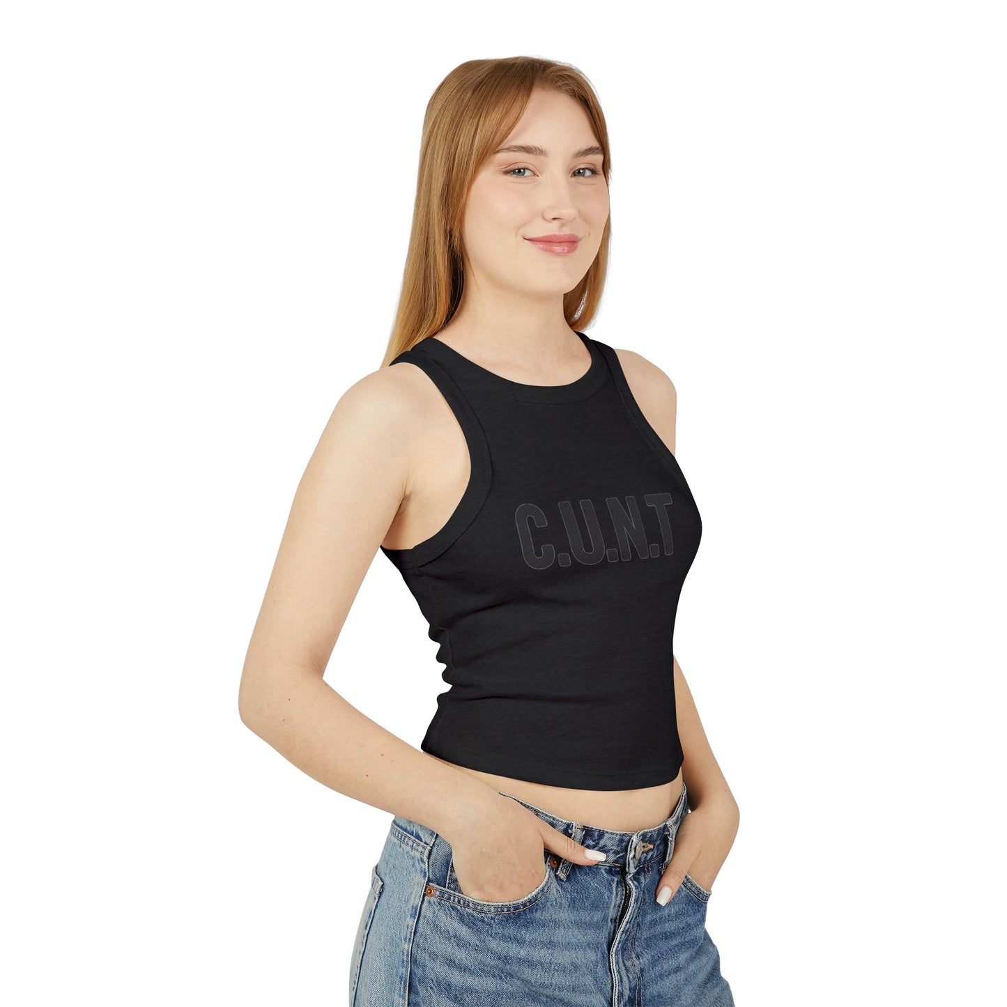 Empowered Women's Ribbed Crop Tank Top | Feminist Apparel, Confidence Clothing, Casual Wear, Pride Fashion, Statement Top