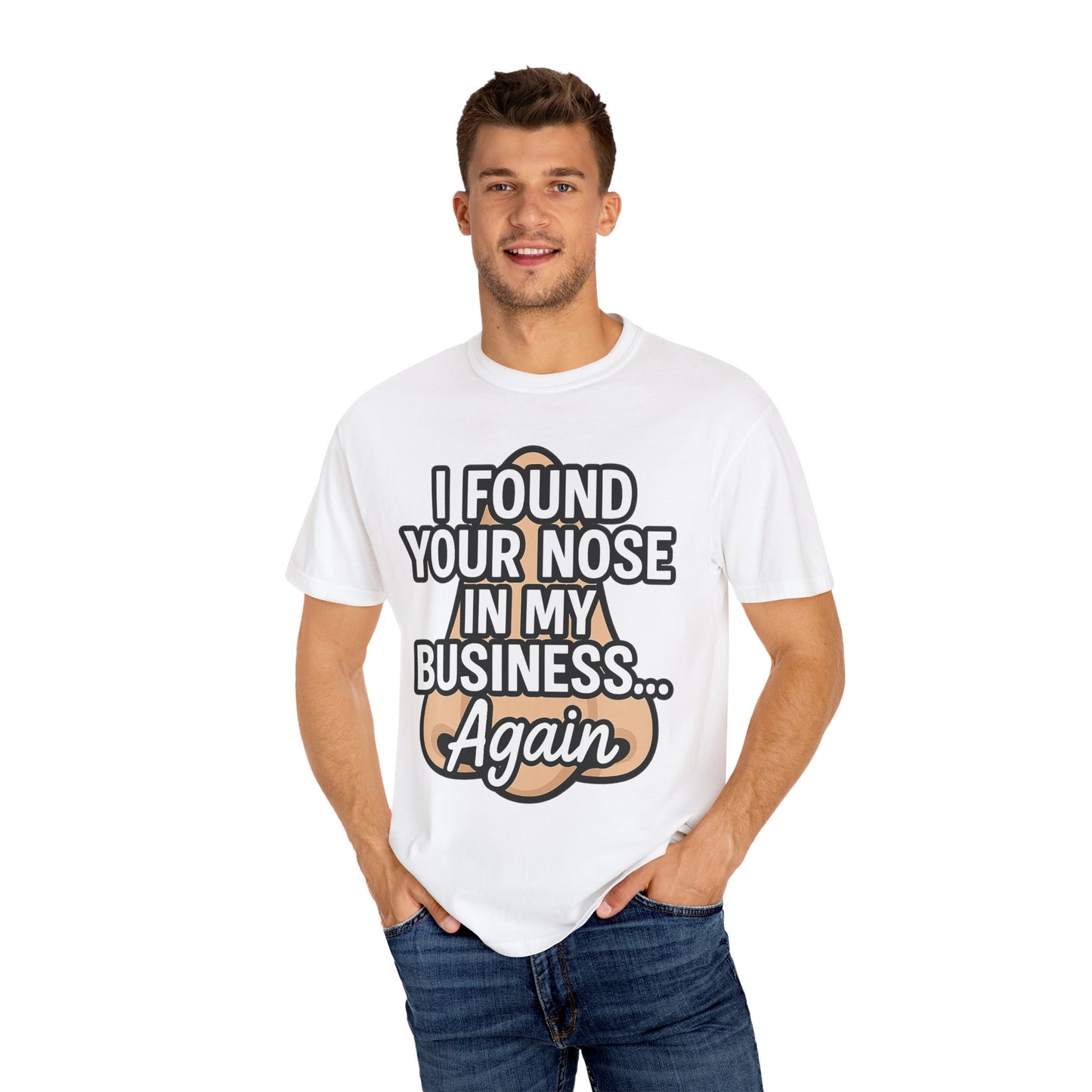 Funny Nose Business T-shirt, Humor Tee, Casual Wear, Gift for Friends, Unisex Graphic Shirt, Quirky Clothing