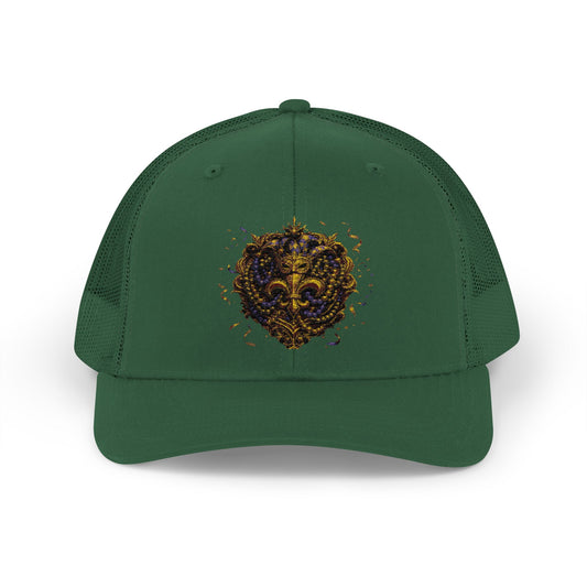 Mardi Gras Trucker Hat – Fleur-de-Lis Beaded Design | Limited Edition