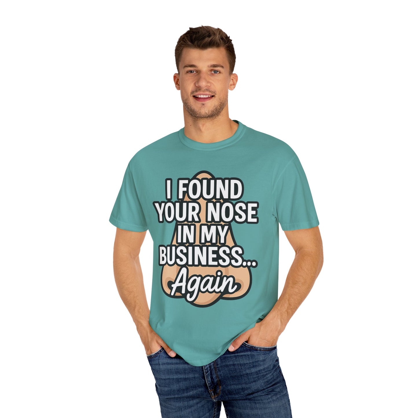 Funny Nose Business T-shirt, Humor Tee, Casual Wear, Gift for Friends, Unisex Graphic Shirt, Quirky Clothing