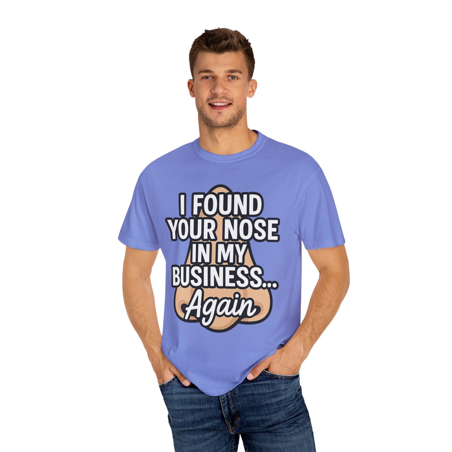 Funny Nose Business T-shirt, Humor Tee, Casual Wear, Gift for Friends, Unisex Graphic Shirt, Quirky Clothing