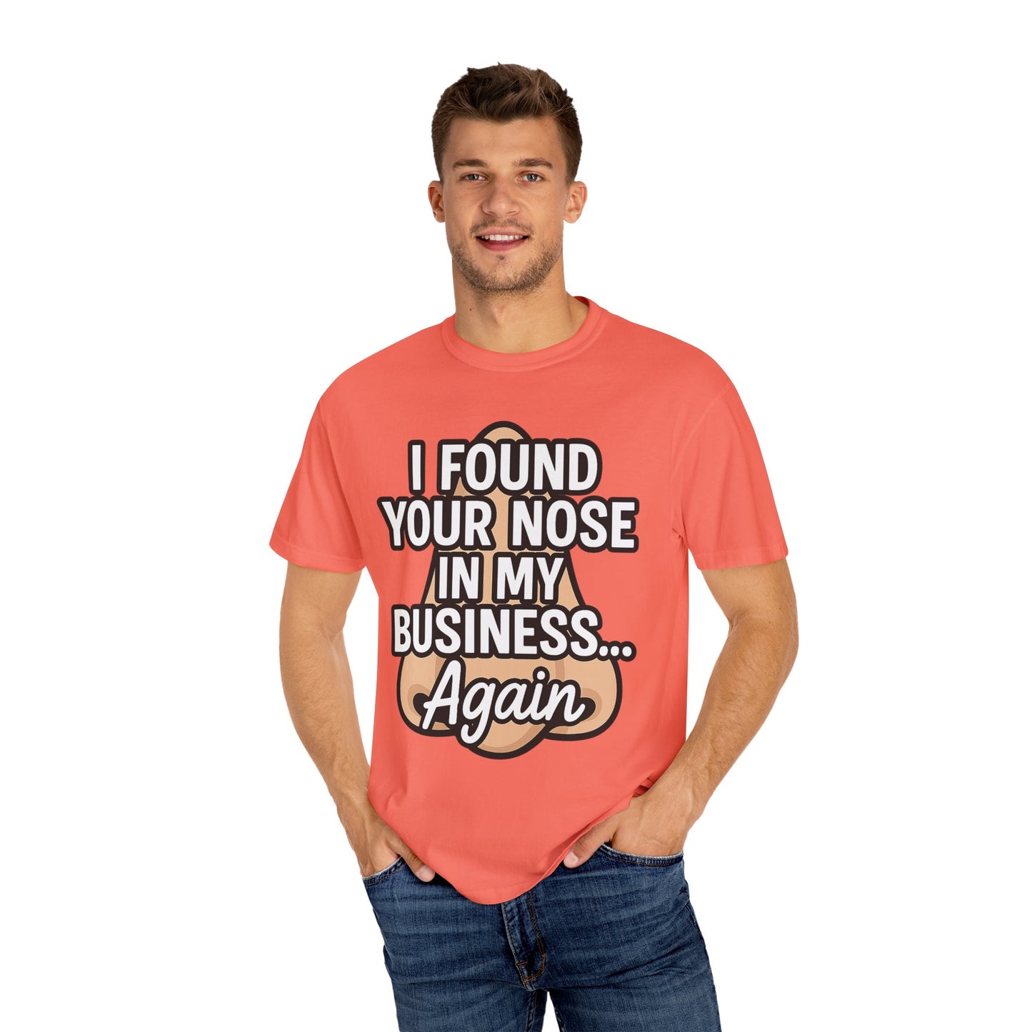 Funny Nose Business T-shirt, Humor Tee, Casual Wear, Gift for Friends, Unisex Graphic Shirt, Quirky Clothing