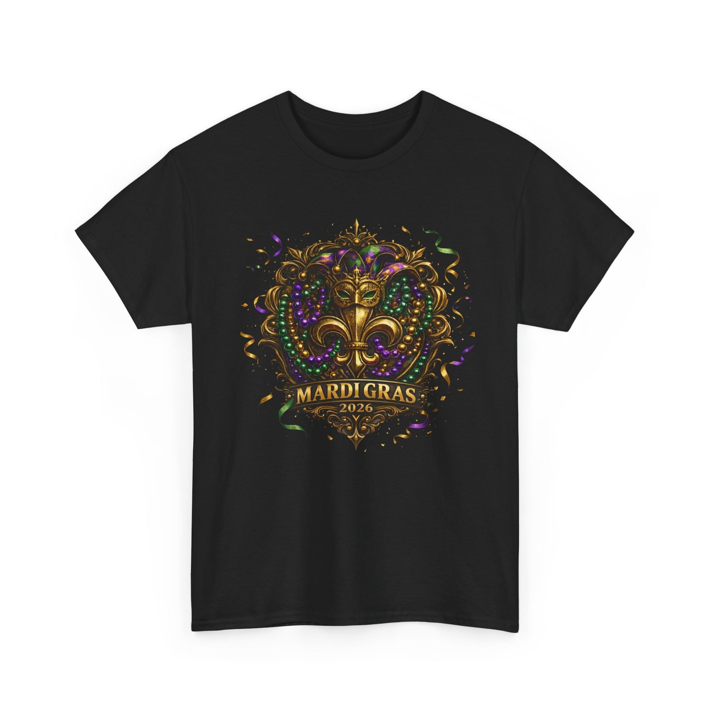 Mardi Gras 2026 - Fleur-de-Lis Beaded Streetwear Tee | Limited Edition