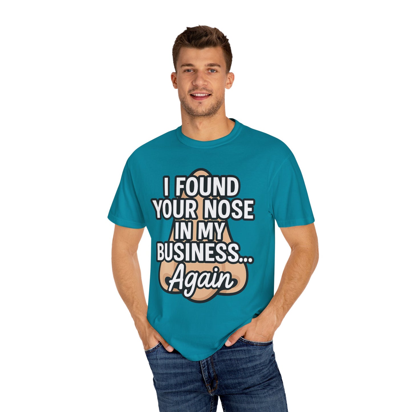 Funny Nose Business T-shirt, Humor Tee, Casual Wear, Gift for Friends, Unisex Graphic Shirt, Quirky Clothing