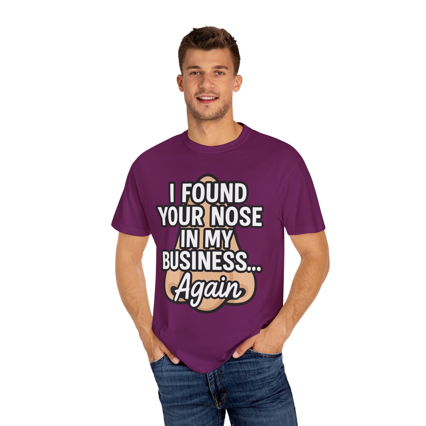 Funny Nose Business T-shirt, Humor Tee, Casual Wear, Gift for Friends, Unisex Graphic Shirt, Quirky Clothing