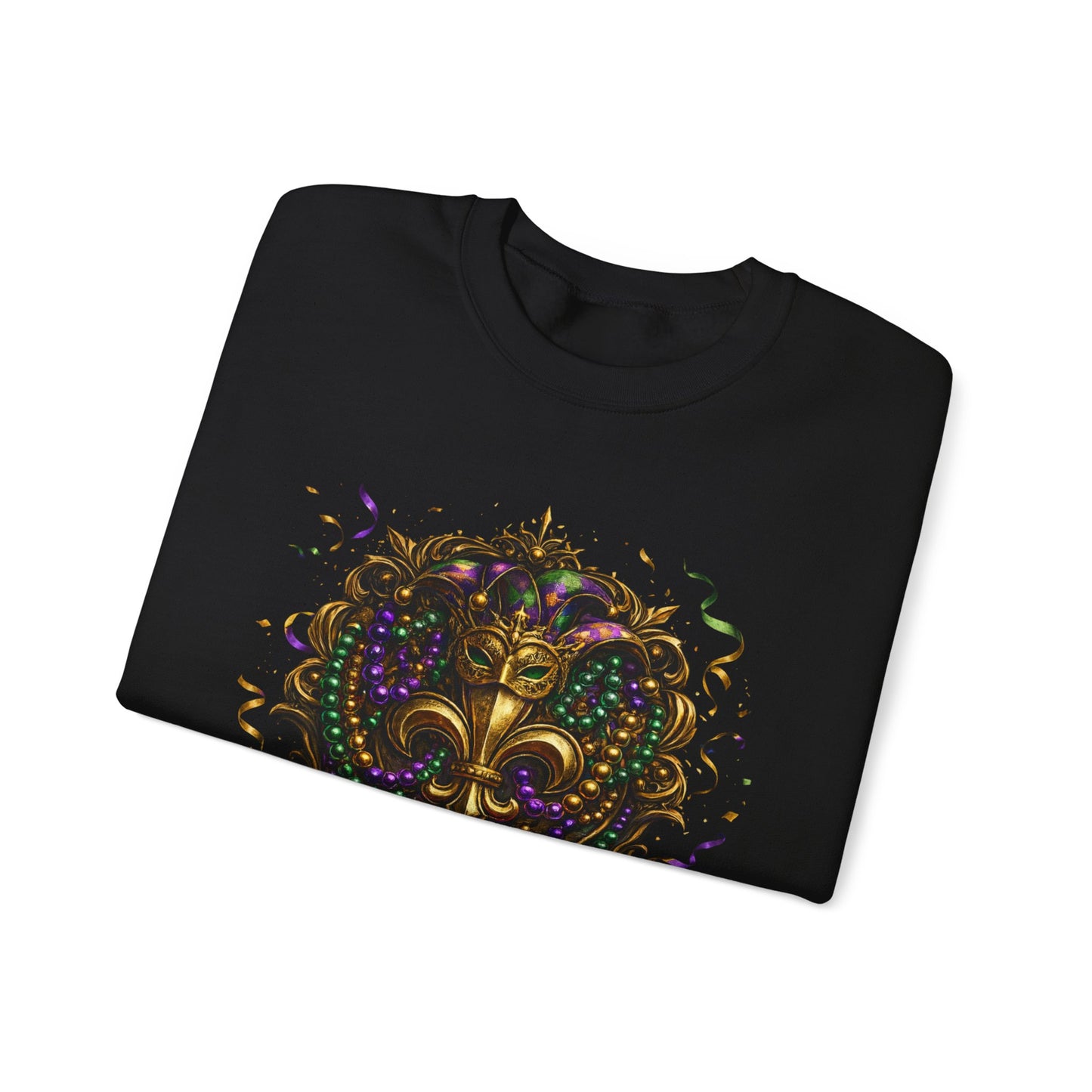 Mardi Gras 2026 – Fleur-de-Lis Beaded Streetwear Crewneck | Limited Edition