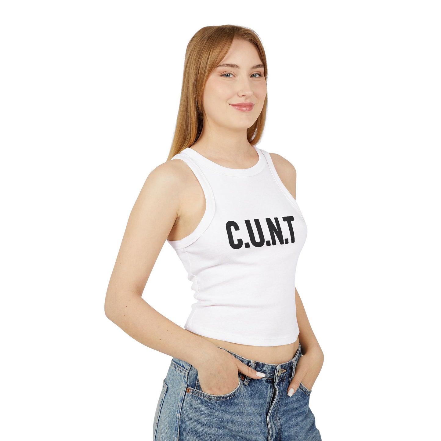 Empowered Women's Ribbed Crop Tank Top | Feminist Apparel, Confidence Clothing, Casual Wear, Pride Fashion, Statement Top