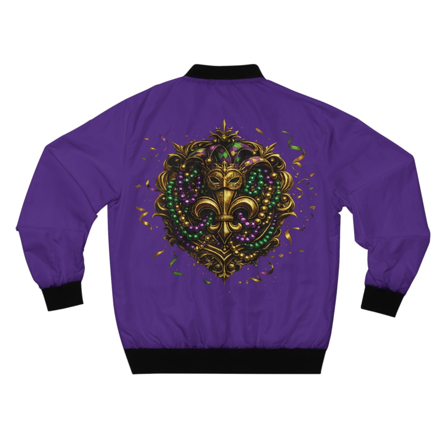 Rhaer Mardi Gras Fleur-de-Lis Bomber Jacket — Limited Edition Beaded Saints Design
