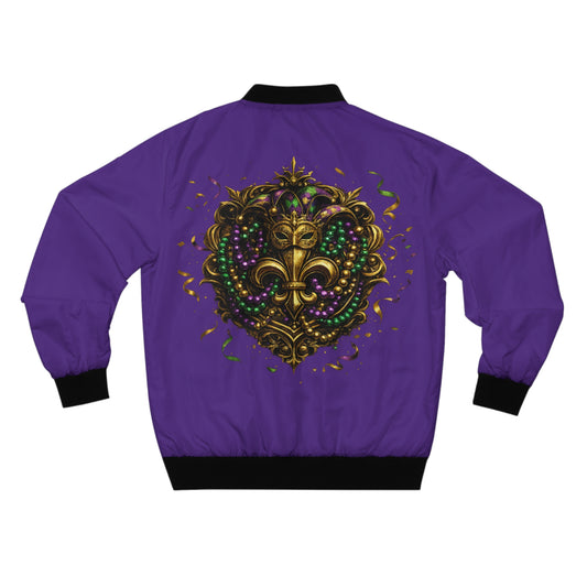 Rhaer Mardi Gras Fleur-de-Lis Bomber Jacket — Limited Edition Beaded Saints Design